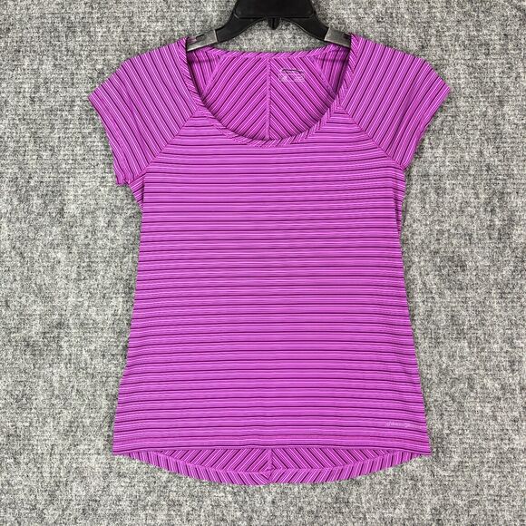 Eddie Bauer Shirt Small Womens Pink‎ Active Gym Workout Swoosh Athletic Tee - Picture 1 of 11